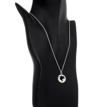 Load image into Gallery viewer, Woman Floral Silhouette Silver Plated Chain Necklace