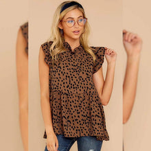 将图片加载到图库查看器,Angashion Women's Casual Floral Print Babydoll Blouse Tunic Tops