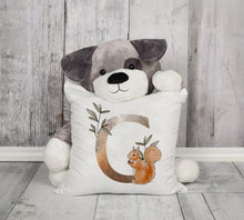 将图片加载到图库查看器,Animal Printed Pillow Cover Cartoon Giraffe Fox Bunny White Seat Polyester Decorative Cushion Cover Sofa Kids Room Alphabet Pillow Cover With Cute Animals Pillow Cases Outdoor Indoor Square Cushion Covers For Home Sofa Couch 45x45cm