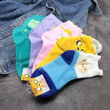 Load image into Gallery viewer, Anime Adventure Time Sock Women Cartoon Cute Socks Ice King Lumpy Space Princess Fun Autumn Winter Yellow Cotton Socks Warm Socks For Men And Women