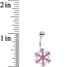 将图片加载到图库查看器,Pink Gem Wonderful Winter Snowflake Belly Ring