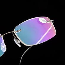 Load image into Gallery viewer, Anti-Blue Light Reading Glasses Ultralight Style Memory Titanium Rimless Reading Glasses For Men & Women Presbyopic Eyeglasses For Everyday Use New Attractive Style