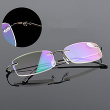 Load image into Gallery viewer, Anti-Blue Light Reading Glasses Ultralight Style Memory Titanium Rimless Reading Glasses For Men & Women Presbyopic Eyeglasses For Everyday Use New Attractive Style