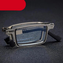 Load image into Gallery viewer, Anti-Light Reading Glasses Metal Foldable Presbyopia Eyewear With Case Thin Magnifying Glasses Safety Glasses With Clear Anti Fog Scratch Resistant Wrap-Around Lenses No-Slip Grips Glasses For Men Women+3+3.5+4