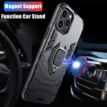 将图片加载到图库查看器,Anti Shock Case For iPhone 11 12 13 14 Pro XR Xs Max X 8 7 6 Plus 5S Magnet Armor Case Cover For iPhone Bumper Back Cover Case Full Protection with Ring Holder & in-Built Kickstand 360 Degree Protection