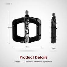 Load image into Gallery viewer, Anti-Vibration Mountain Bike Pedal Anti-Skid Lightweight Nylon Fiber Bicycle Pedal Board High-Strength Anti-Skid Bicycle Pedal New Nylon Fabric Anti Slip Durable Mountain Bike Flat Pedals