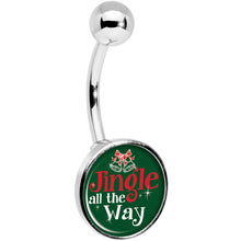 Load image into Gallery viewer, Green Jingle All the Way Belly Ring