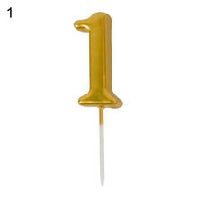 Load image into Gallery viewer, Arabic Number 0-9 Wax Candles Number Candles Cake Numeral Candles Number 0-9 Glitter Cake Topper Decoration For Birthday Wedding Reunion Theme Part Digital Cake Topper Kids Children Party Happy Birthday Ornament Cakes Top Decoration Accessories
