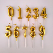 Load image into Gallery viewer, Arabic Number 0-9 Wax Candles Number Candles Cake Numeral Candles Number 0-9 Glitter Cake Topper Decoration For Birthday Wedding Reunion Theme Part Digital Cake Topper Kids Children Party Happy Birthday Ornament Cakes Top Decoration Accessories