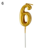 Load image into Gallery viewer, Arabic Number 0-9 Wax Candles Number Candles Cake Numeral Candles Number 0-9 Glitter Cake Topper Decoration For Birthday Wedding Reunion Theme Part Digital Cake Topper Kids Children Party Happy Birthday Ornament Cakes Top Decoration Accessories