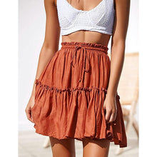 Load image into Gallery viewer, Arjungo Women's Ruffled Boho A Line Skater Mini Skirt
