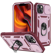 Load image into Gallery viewer, Armor Shockproof Phone Case For iPhone 13 12 11 Pro Max X XR XS Max 11 13 Pro Magnetic Ring Stand Holder Back Cover Slide Camera Cover & Kickstand Built-in 360° Rotate Ring Stand Magnetic Cover Case