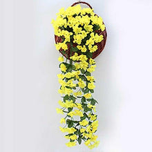 将图片加载到图库查看器,Artificial Flower Wisteria Basket Wall Hanging Flower Party Decoration Simulation For Valentine's Day Wedding Birthdays Hanging Basket Lifelike Garland for Home Wedding Garden/Yard String Floral Decoration