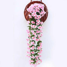 将图片加载到图库查看器,Artificial Flower Wisteria Basket Wall Hanging Flower Party Decoration Simulation For Valentine's Day Wedding Birthdays Hanging Basket Lifelike Garland for Home Wedding Garden/Yard String Floral Decoration