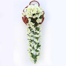 将图片加载到图库查看器,Artificial Flower Wisteria Basket Wall Hanging Flower Party Decoration Simulation For Valentine's Day Wedding Birthdays Hanging Basket Lifelike Garland for Home Wedding Garden/Yard String Floral Decoration