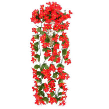 将图片加载到图库查看器,Artificial Flower Wisteria Basket Wall Hanging Flower Party Decoration Simulation For Valentine's Day Wedding Birthdays Hanging Basket Lifelike Garland for Home Wedding Garden/Yard String Floral Decoration