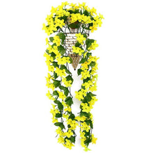 将图片加载到图库查看器,Artificial Flower Wisteria Basket Wall Hanging Flower Party Decoration Simulation For Valentine's Day Wedding Birthdays Hanging Basket Lifelike Garland for Home Wedding Garden/Yard String Floral Decoration