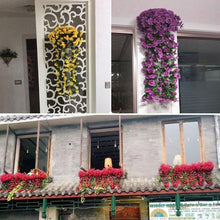 将图片加载到图库查看器,Artificial Flower Wisteria Basket Wall Hanging Flower Party Decoration Simulation For Valentine's Day Wedding Birthdays Hanging Basket Lifelike Garland for Home Wedding Garden/Yard String Floral Decoration