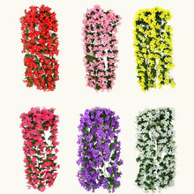 将图片加载到图库查看器,Artificial Flower Wisteria Basket Wall Hanging Flower Party Decoration Simulation For Valentine's Day Wedding Birthdays Hanging Basket Lifelike Garland for Home Wedding Garden/Yard String Floral Decoration