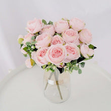 将图片加载到图库查看器,Artificial Flowers 1 Bouquet 9 heads Peony Tea Rose Autumn Silk Fake Flowers For Living Room Home Garden Wedding Decoration Artificial Silk Fake Flowers Rose Floral Decor Bouquet