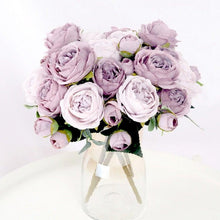 将图片加载到图库查看器,Artificial Flowers 1 Bouquet 9 heads Peony Tea Rose Autumn Silk Fake Flowers For Living Room Home Garden Wedding Decoration Artificial Silk Fake Flowers Rose Floral Decor Bouquet
