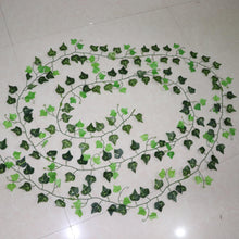 将图片加载到图库查看器,Artificial Ivy Leaf Garland Fake Leaves Hanging Vines For Home Decor Creeper Green Ivy Artificial Ivy Garland Greenery Hanging Plant Vine for Wedding Wall Party Room Astethic Stuff Decor 100pcs Leaf 1 piece 2.4M