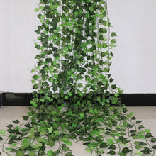 将图片加载到图库查看器,Artificial Ivy Leaf Garland Fake Leaves Hanging Vines For Home Decor Creeper Green Ivy Artificial Ivy Garland Greenery Hanging Plant Vine for Wedding Wall Party Room Astethic Stuff Decor 100pcs Leaf 1 piece 2.4M