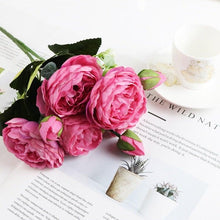 将图片加载到图库查看器,Artificial Roses Flowers Bundle Of Beautiful Silk Peony Bouquet For Home Wedding Party Scrapbook Decoration Accessories Artificial Rose Flowers Bouquet Silk Flowers Rose for Home Bridal Wedding Party Festival Decor