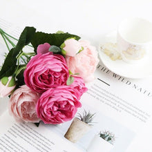 将图片加载到图库查看器,Artificial Roses Flowers Bundle Of Beautiful Silk Peony Bouquet For Home Wedding Party Scrapbook Decoration Accessories Artificial Rose Flowers Bouquet Silk Flowers Rose for Home Bridal Wedding Party Festival Decor