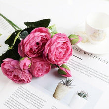 将图片加载到图库查看器,Artificial Roses Flowers Bundle Of Beautiful Silk Peony Bouquet For Home Wedding Party Scrapbook Decoration Accessories Artificial Rose Flowers Bouquet Silk Flowers Rose for Home Bridal Wedding Party Festival Decor
