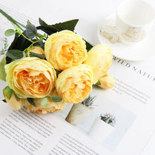 将图片加载到图库查看器,Artificial Roses Flowers Bundle Of Beautiful Silk Peony Bouquet For Home Wedding Party Scrapbook Decoration Accessories Artificial Rose Flowers Bouquet Silk Flowers Rose for Home Bridal Wedding Party Festival Decor