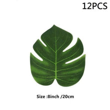 Load image into Gallery viewer, Artificial Tropical Palm Leaves For Hawaiian Luau Beach Birthday Jungle Party Wedding Home Table Decoration Accessories Tropical Leaves with Stems Jungle Leaves Decorations for Hawaiian Luau Party Beach Baby Shower Wedding Birthday Decorations