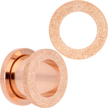 Load image into Gallery viewer, Rose Gold PVD Sandblasted Screw Fit Tunnel Plug Set 5mm to 16mm