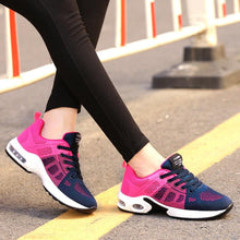 将图片加载到图库查看器,Athletic Sport Platform Sneakers Breathable Women Casual Fashion Height Increasing Shoes Air Cushion Soft Bottom Ultra Lightweight Running Workout Shoes Sports Design