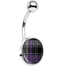 Load image into Gallery viewer, Winter Purple Black Plaid Belly Ring