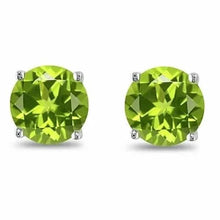 Load image into Gallery viewer, August Birthstone Peridot 925 Sterling Silver Round Cz Stud Earring