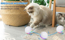 Load image into Gallery viewer, Automatic Smart Cat Toys Ball Interactive Catnip USB Rechargeable Self Rotating Colorful Led Feather Bells Toys for Cats Kitten Build-in Spinning Led Light Stimulate Hunting Instinct