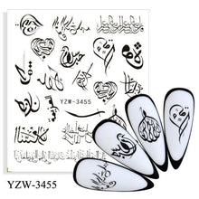 Load image into Gallery viewer, Autumn Simple Green Pink Pattern Water Nail Decal Sticker Flower Leaf Tree Winter Slider For Nail Art Manicuring Decoration Decals for Nail Art Decoration Including Hearts Stars Letters Bowknot Leaves Flowers Plants Fruits Butterflies