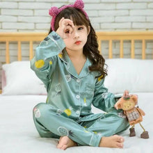 将图片加载到图库查看器,Autumn Winter Long Sleeve Kid Sleepwear Set Silk Pajamas Set Boys Pajamas Sets For Kids Home Cloth Girls Pajamas Set Kids Pajamas Sets Girls Cartoon Pattern Night Suit Children Sleepwear Pajamas Kids Silk Nightwear
