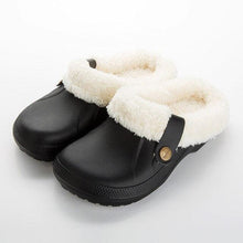 Load image into Gallery viewer, Autumn Winter New Lightweight Home Men's Slippers Non-Slip Warm And Waterproof Plush Cotton Slippers Classic Fur Lined Clog Waterproof Winter House Comfortable Indoor Slippers