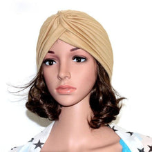 将图片加载到图库查看器,Autumn Winter Warm Headwear Soft Shine Silver Gold Lightweight Knot Twist Turban Headbands Cap Casual Streetwear Hats For Women