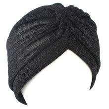 将图片加载到图库查看器,Autumn Winter Warm Headwear Soft Shine Silver Gold Lightweight Knot Twist Turban Headbands Cap Casual Streetwear Hats For Women