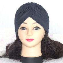 将图片加载到图库查看器,Autumn Winter Warm Headwear Soft Shine Silver Gold Lightweight Knot Twist Turban Headbands Cap Casual Streetwear Hats For Women