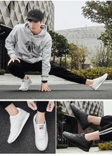 Load image into Gallery viewer, Autumn Womens Mens Sneakers Black Fashion Vulcanized Shoes Lace-up Casual Flats Light Couple Fashion Sneakers Breathable Casual Comfortable Lightweight Sneakers