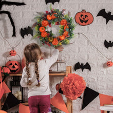 Load image into Gallery viewer, Autumn Wreath with Pumpkin Mixed Leaves Berries Flower Fall
