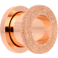 Load image into Gallery viewer, Rose Gold PVD Sandblasted Screw Fit Tunnel Plug Set 5mm to 16mm