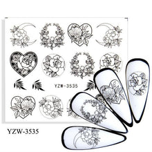 Load image into Gallery viewer, Avocado Fruit Transfer Nail Stickers Charms Winter Water Sticker For Nails Sliders Character Image Tattoo Decal Decoration Cute Summer Nail Art Stickers Summer Fruit Stickers on Nails Unicorn Banana Cherry Avocado Dog Strawberry Nail Art Decals