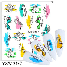 Load image into Gallery viewer, Avocado Fruit Transfer Nail Stickers Charms Winter Water Sticker For Nails Sliders Character Image Tattoo Decal Decoration Cute Summer Nail Art Stickers Summer Fruit Stickers on Nails Unicorn Banana Cherry Avocado Dog Strawberry Nail Art Decals