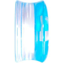 Load image into Gallery viewer, Clear Acrylic Double Flare Blue Turquoise Anchor Saddle Plug Set 18mm - 20mm