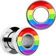 Load image into Gallery viewer, Rainbow Unity Pride Screw Fit Tunnel Plug Set 2G to 1"